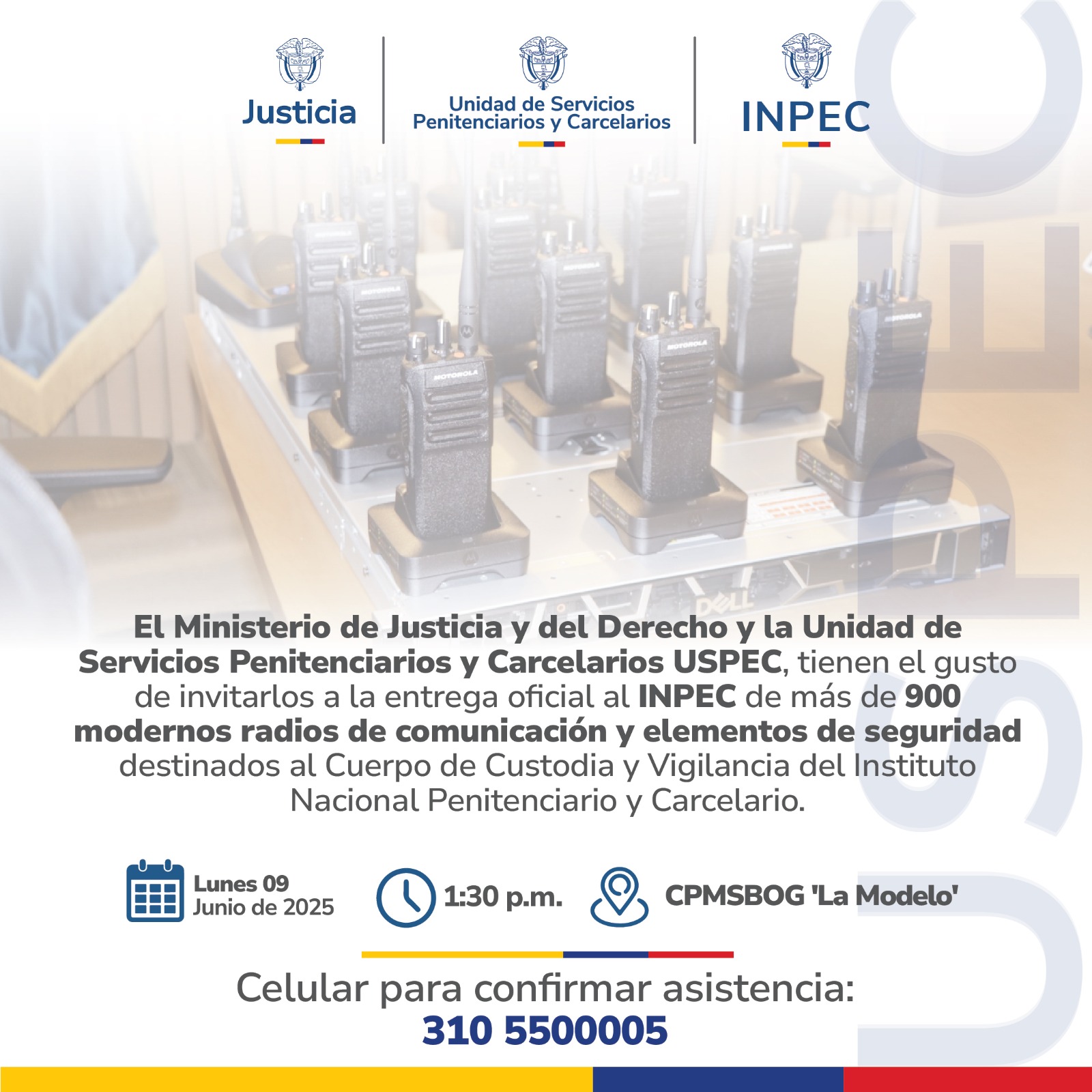 Invitación: Evento entrega radios al INPEC