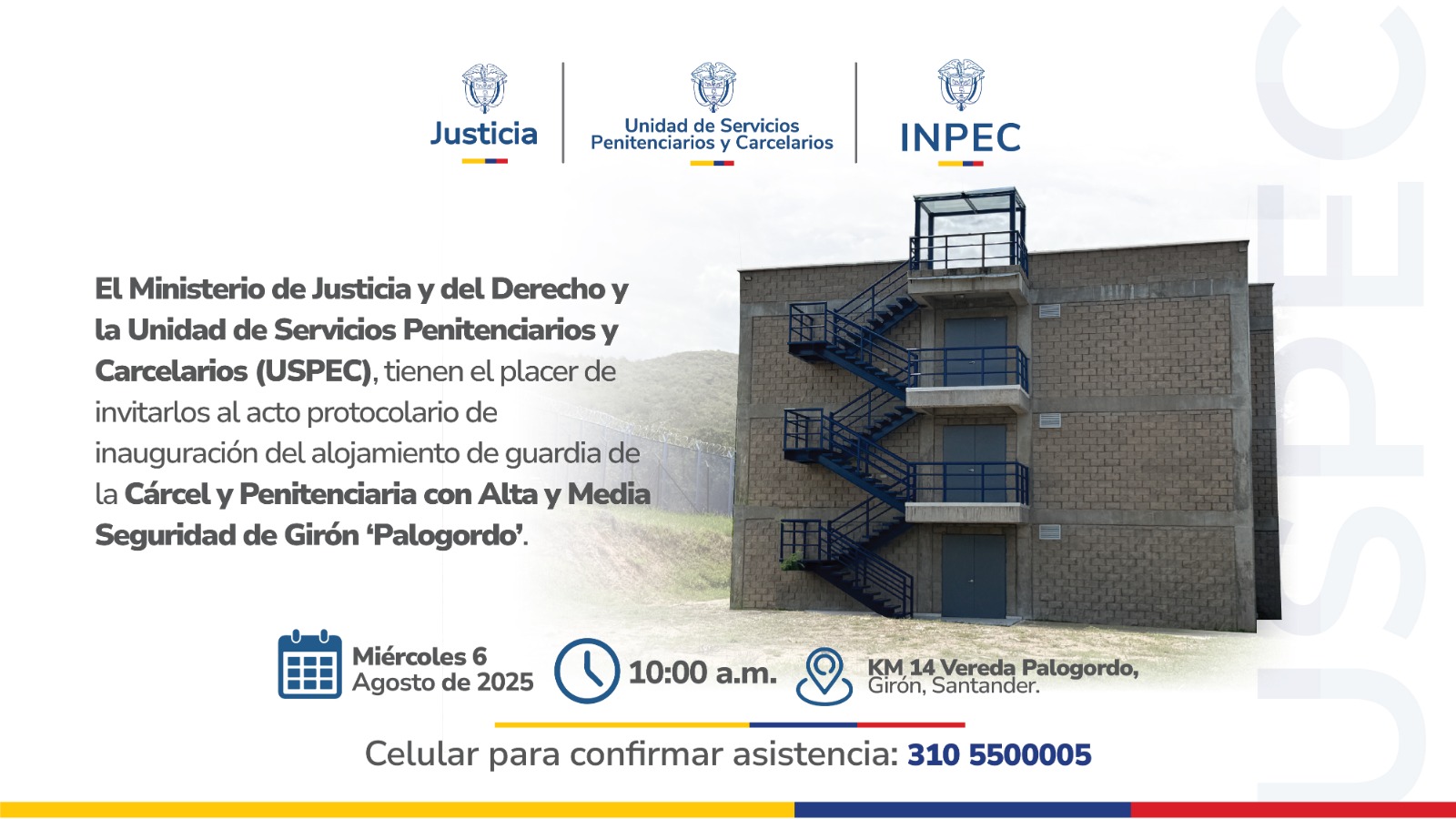 Invitación: Inauguración alojamiento de Guardia en Girón