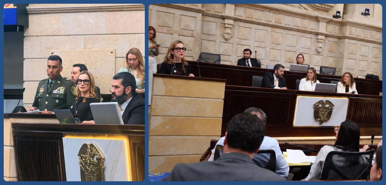 Fotografía: Directora General, Isadora Fernández presente en la Comisión Primera de la Cámara de Representantes