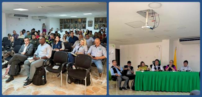 Fotografía: Funcionarios USPEC y otros en mesa penitenciaria en Huila