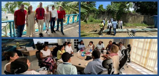 Collage: reunión y fotos de verificación en San Andrés