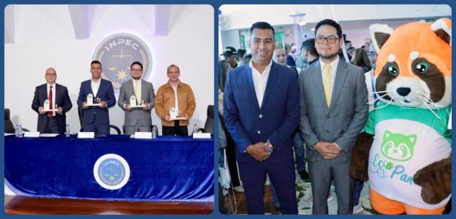 Fotografía, director inpec y uspec en evento de la feria ambiental