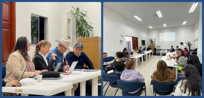 collage: delegados uspec, ministerio de agricultura, y otros en mesa técnica nacional