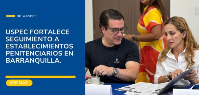 Imagen: Directora USPEC, Isadora Fernández Posada y Ministro de Justicia y del Derecho, Iván Cancino