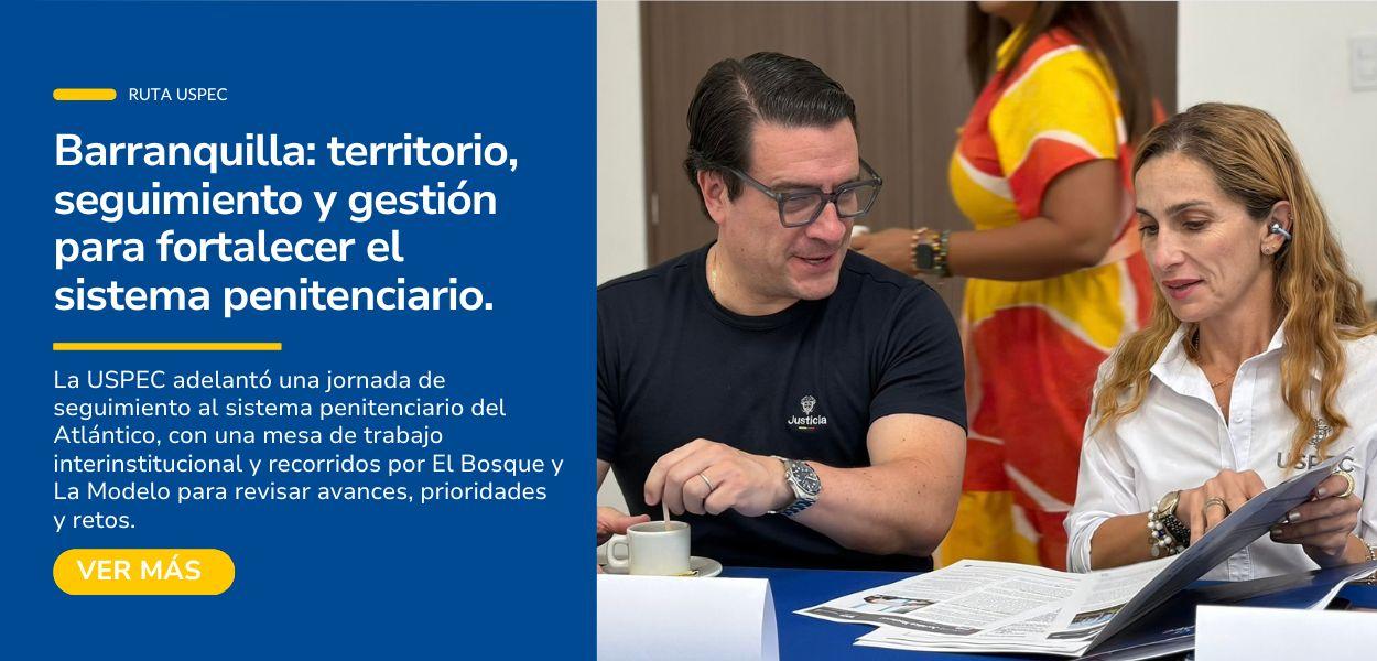 Fotografía: Directora USPEC, Isadora Fernández Posada y Ministro de Justicia y del Derecho, Iván Cancino