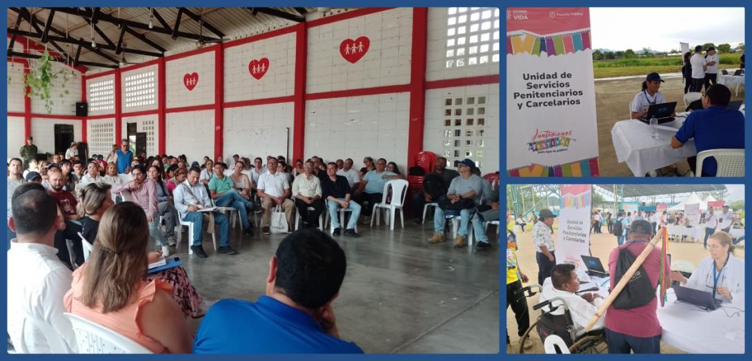 Fotografía collage: Grupo atención al ciudadano en Festival Juntémonos atendiendo a la ciudadanía