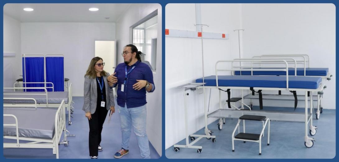 Fotografía: espacio con camillas - Unidad primaria de atención en salud en el establecimiento la Picota