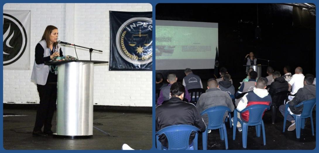 Fotografías: grupo de ppl recibiendo información Misión, visión y qué hace la USPEC
