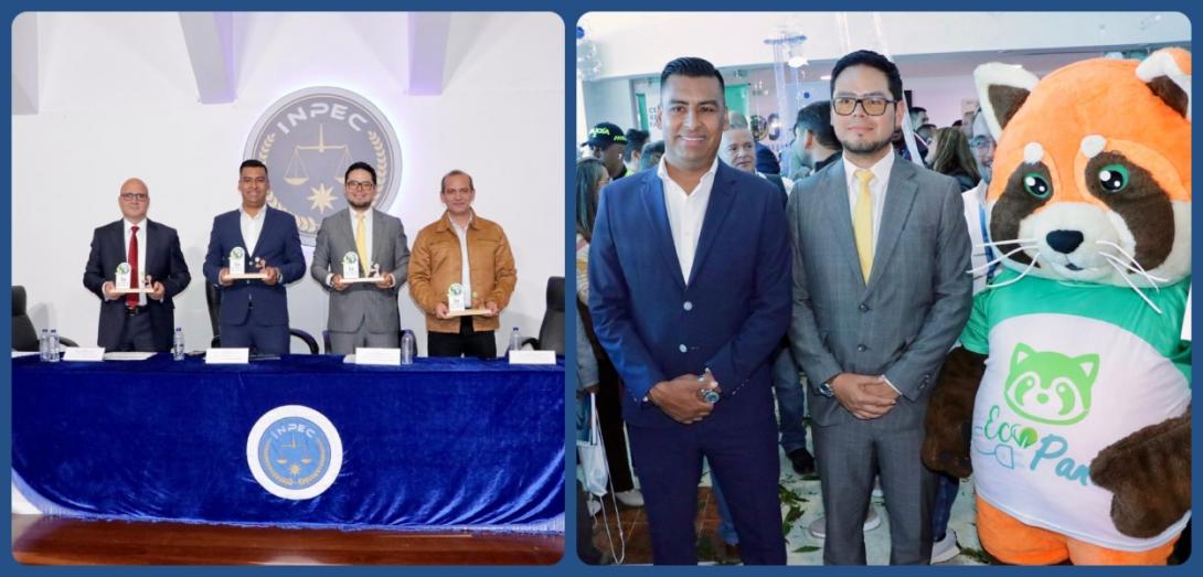 Fotografía, director inpec y uspec en evento de la feria ambiental