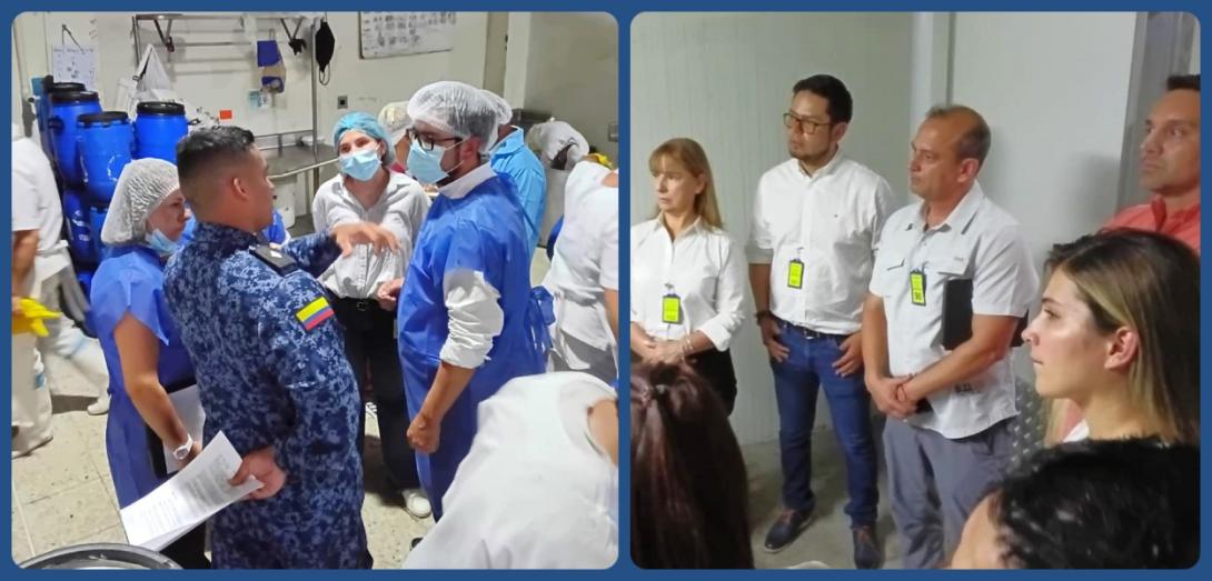 collage: Director (E) USPEC y delegados en verificación en el establecimiento carcelario de Cúcuta