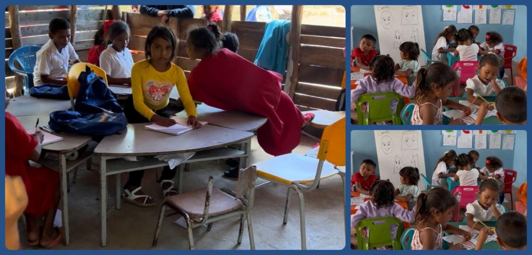 nuevas aulas a comunidad indígena en Riohacha- niños en clases